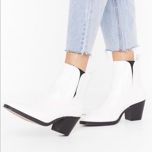 Nasty Gal Skip to the Weekend Faux Leather Ankle Boots